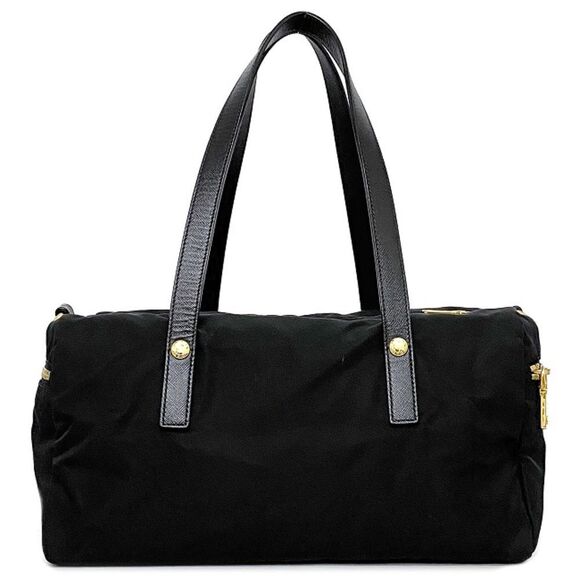 Prada Mini Boston Bag Pocono Handbag Black Gold Metal Fittings - Picture 3 of 9